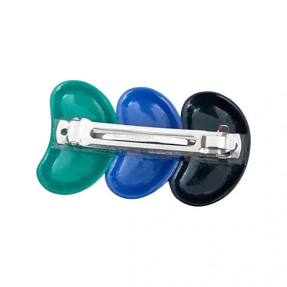 7-Pc Y2K Hair Accessory Bundle — Satin Bow Barrettes, Red Ruched Banana Clip - Picture 6 of 15